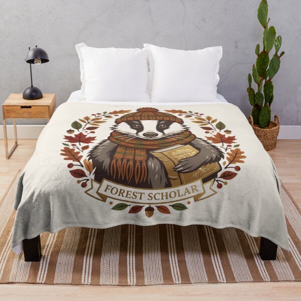Item preview, Dark Academia Forest Scholar Badger Woodland Animal Illustration designed and sold by Englandbear.