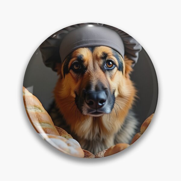 Item preview, GERMAN SHEPHERD BAKER DOG WITH BREAD designed and sold by PawsStudioAU.