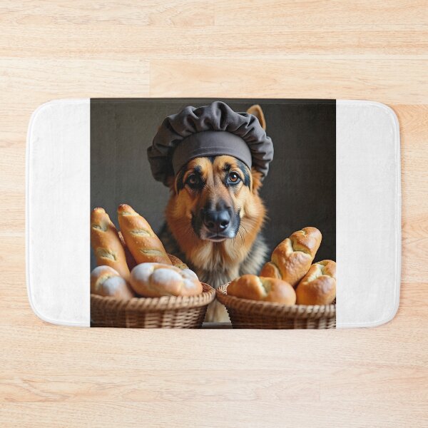 Item preview, GERMAN SHEPHERD BAKER DOG WITH BREAD designed and sold by PawsStudioAU.