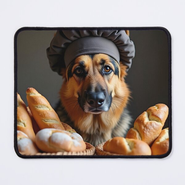 Item preview, GERMAN SHEPHERD BAKER DOG WITH BREAD designed and sold by PawsStudioAU.