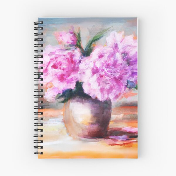 Item preview, Pink Peonies in vase - Impressionist Floral Still Life Painting designed and sold by Cobalt & Stone Art.