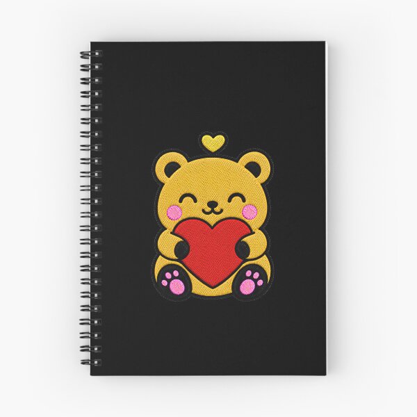 Item preview, Cute Bear Hugging Red Heart Kawaii Embroidery Patch designed and sold by ColorSplash123.