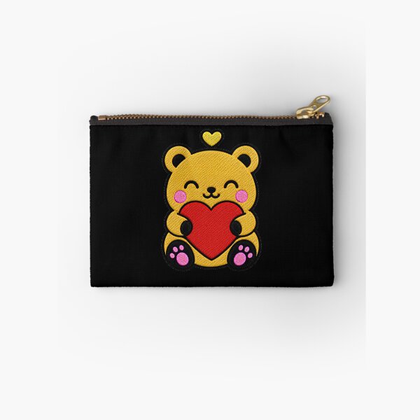 Item preview, Cute Bear Hugging Red Heart Kawaii Embroidery Patch designed and sold by ColorSplash123.
