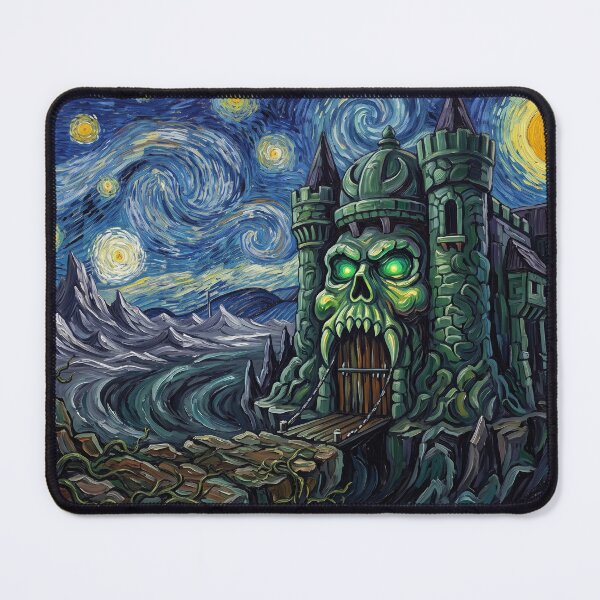 Item preview, Castle Grayskull Starry Night Fantasy Landscape designed and sold by Bad-Decisions-Designs.