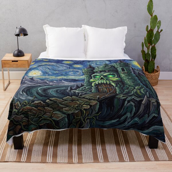 Item preview, Castle Grayskull Starry Night Fantasy Landscape designed and sold by Bad-Decisions-Designs.