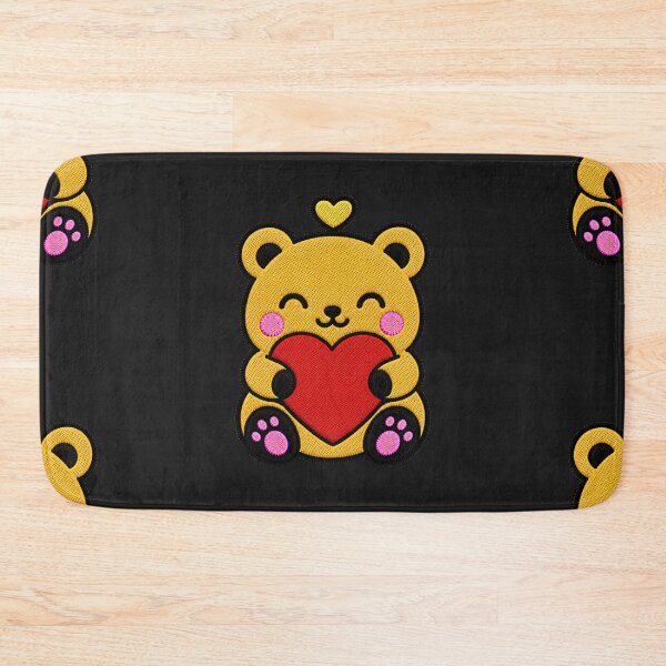Item preview, Cute Bear Hugging Red Heart Kawaii Embroidery Patch designed and sold by ColorSplash123.