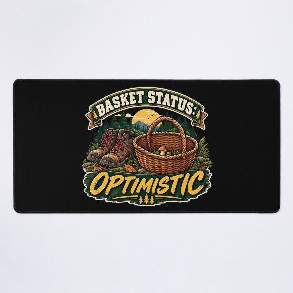Item preview, Basket Status: Optimistic Mushroom Foraging Humor designed and sold by OddHobbyClub.