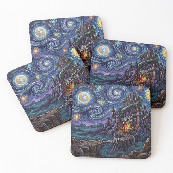 Item preview, Snake Mountain Starry Night Fantasy Landscape designed and sold by Bad-Decisions-Designs.