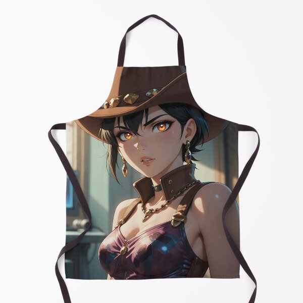 Item preview, Anime Cyber Cowgirl Portrait Black-Haired Western Gunslinger designed and sold by Killington.