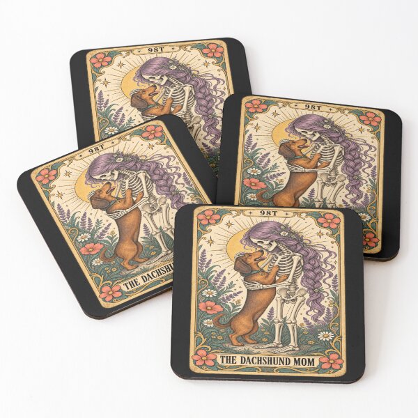 Item preview, Gothic Dachshund Mom Ribcage Tarot designed and sold by POD DYNASTY | Original Print On Demand T-Shirt Graphics.