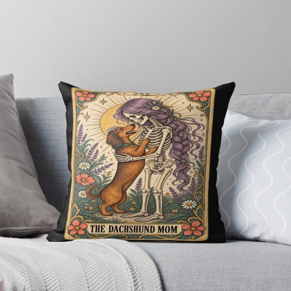 Item preview, Gothic Dachshund Mom Ribcage Tarot designed and sold by POD DYNASTY | Original Print On Demand T-Shirt Graphics.