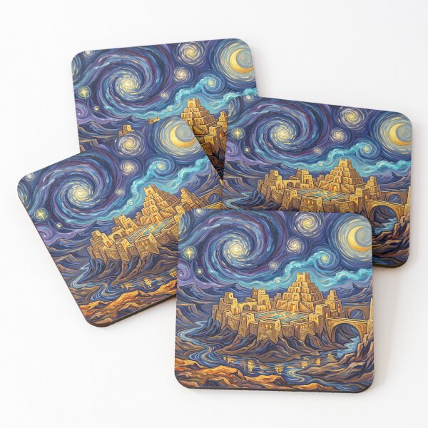 Item preview, Seven Cities of Cibola Starry Night Fantasy Landscape designed and sold by Bad-Decisions-Designs.