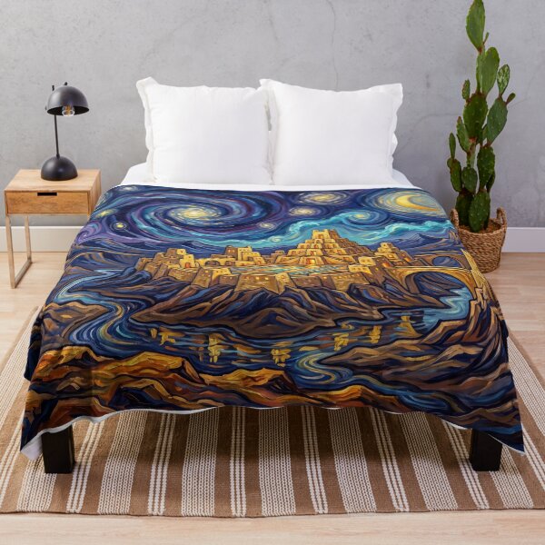 Item preview, Seven Cities of Cibola Starry Night Fantasy Landscape designed and sold by Bad-Decisions-Designs.