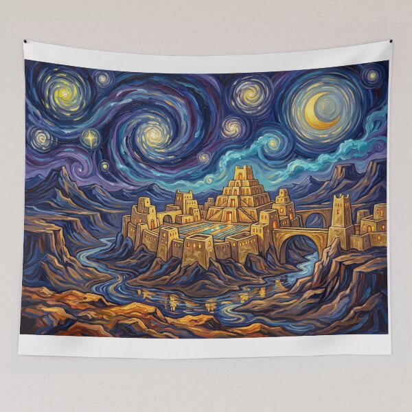 Item preview, Seven Cities of Cibola Starry Night Fantasy Landscape designed and sold by Bad-Decisions-Designs.