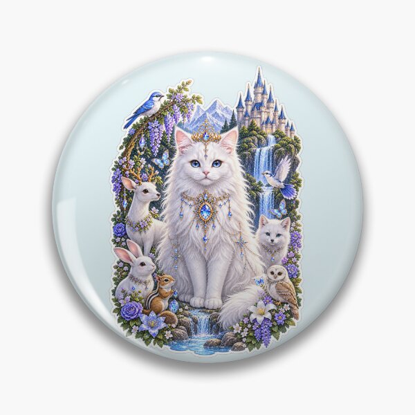 Item preview, The Enchanted White Fantasy Cat designed and sold by Cat-loveparttime.