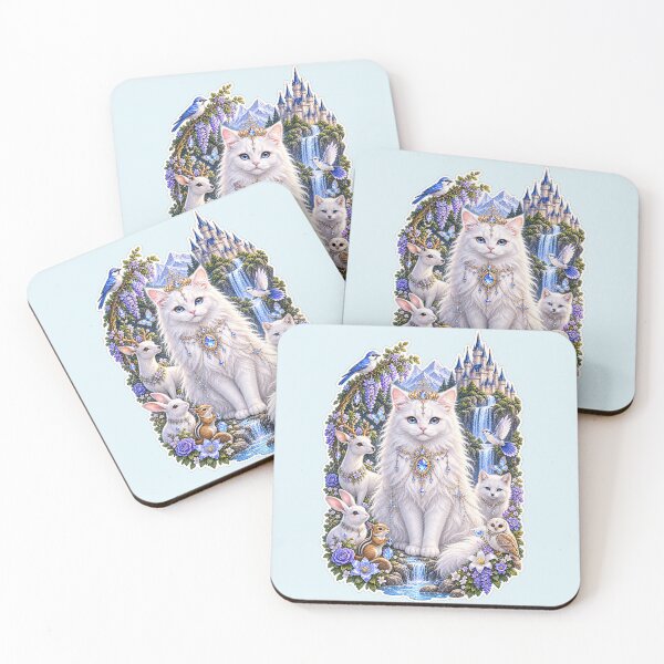 Item preview, The Enchanted White Fantasy Cat designed and sold by Cat-loveparttime.