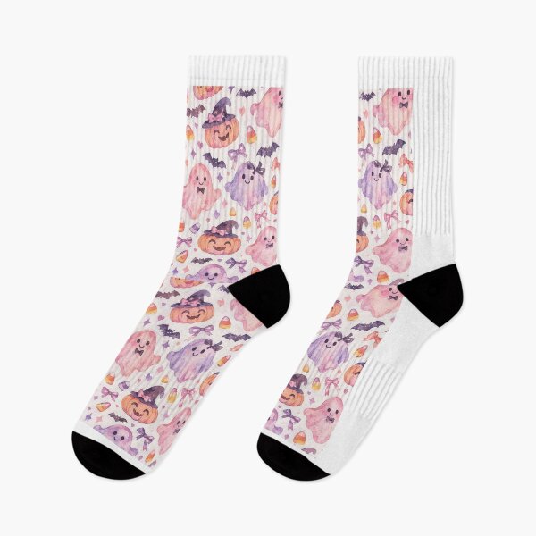 Item preview, Cute Watercolor Halloween Ghost and Pumpkin Pattern Cute Pastel Goth Halloween Seamless Pattern designed and sold by Patternpulseee.