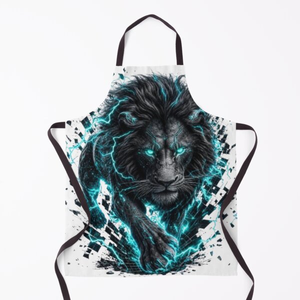 Item preview, Electric Blue Lightning Lion Graphic Illustration designed and sold by @VIRAT DESIGNER@.