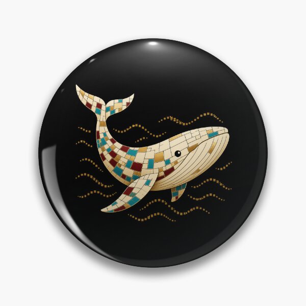 Item preview, Golden Mosaic Whale with Turquoise Tiles designed and sold by Fenay Designs.