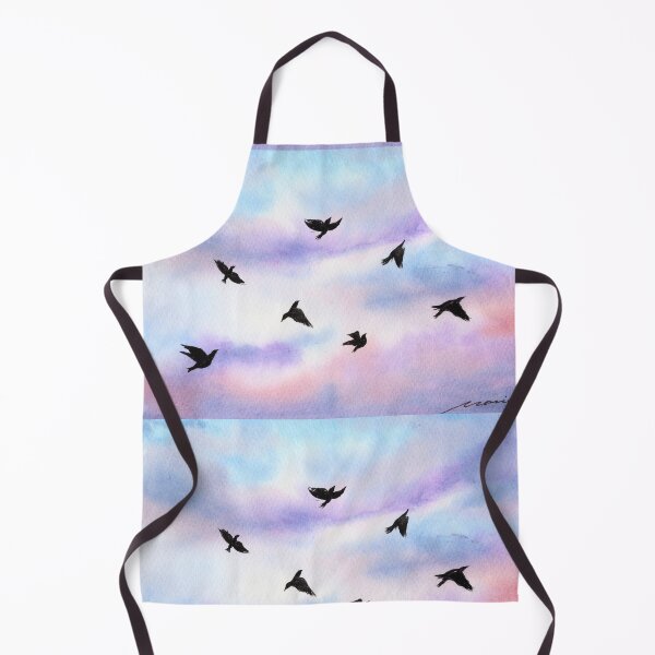 Item preview, A Sky Wide Enough, Black Birds in Pastel Watercolour designed and sold by ArithraStudio.