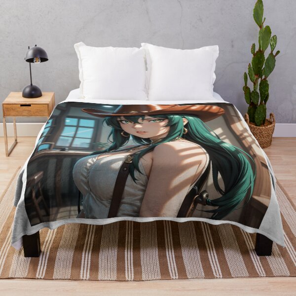 Item preview, Emerald-Haired Anime Cowgirl Western Saloon Portrait designed and sold by Killington.