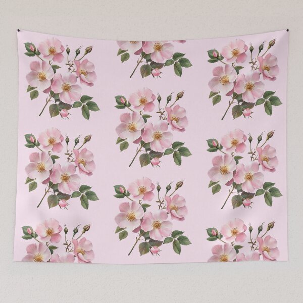 Item preview, Pink Wild Roses Vintage Botanical Illustration designed and sold by jianina-alondra.