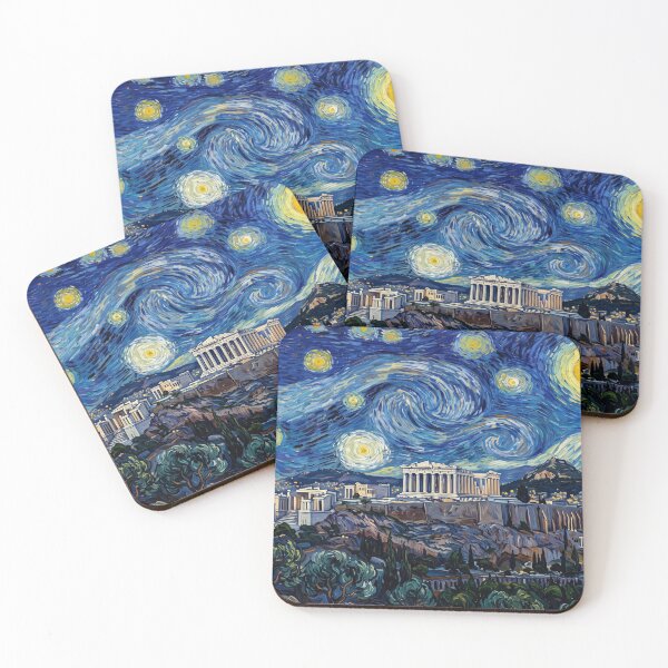 Item preview, Parthenon Starry Night Historical Landscape designed and sold by Bad-Decisions-Designs.