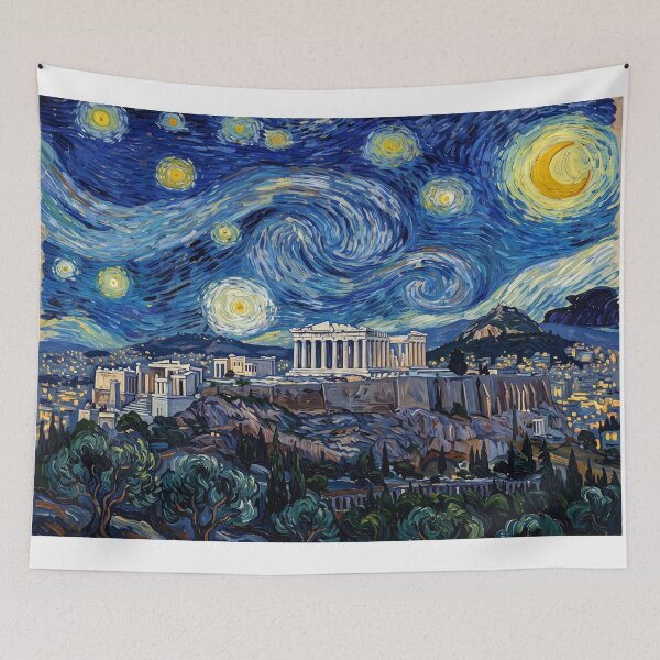 Item preview, Parthenon Starry Night Historical Landscape designed and sold by Bad-Decisions-Designs.