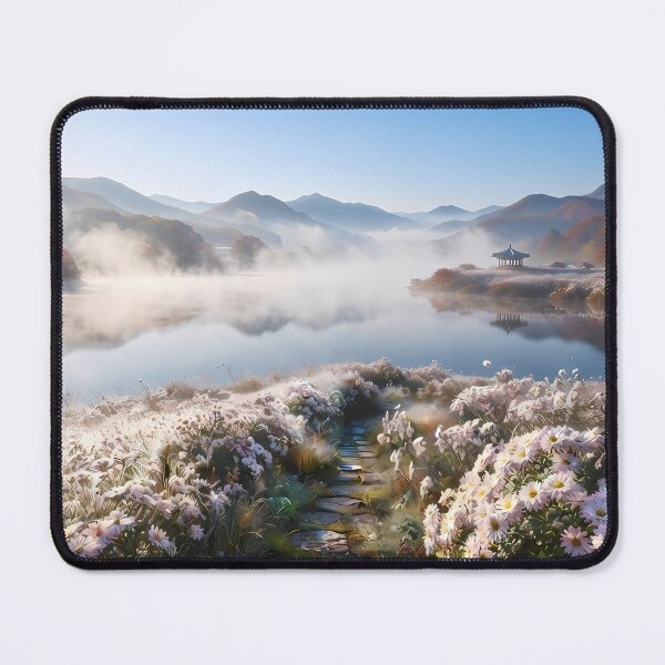 Item preview, Mist over Okjeongho: Autumn's Whispering Chrysanthemums designed and sold by SOOstudio73.
