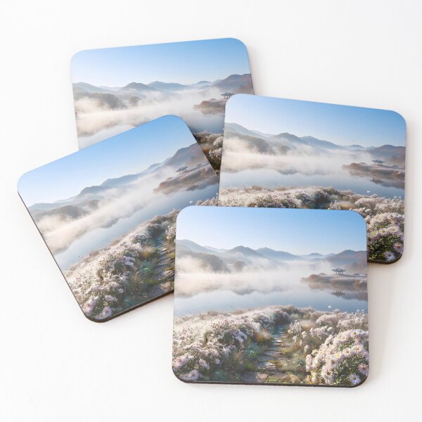 Item preview, Mist over Okjeongho: Autumn's Whispering Chrysanthemums designed and sold by SOOstudio73.