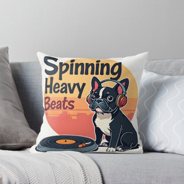 Item preview, FRENCH BULLDOG DJ SPINNING HEAVY BEATS designed and sold by PawsStudioAU.