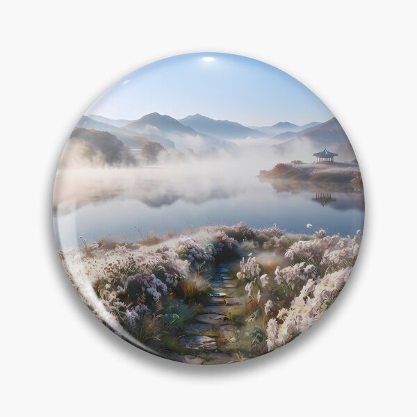 Item preview, Mist over Okjeongho: Autumn's Whispering Chrysanthemums designed and sold by SOOstudio73.