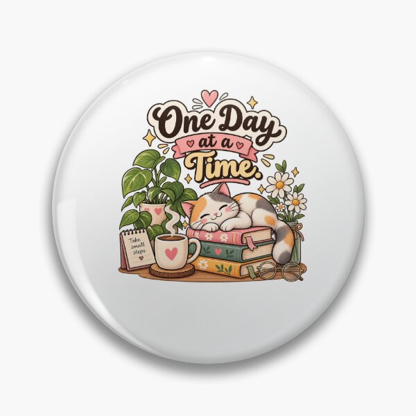 Item preview, One Day At A Time Retro Mental Health Awareness Sticker designed and sold by Salwastore.