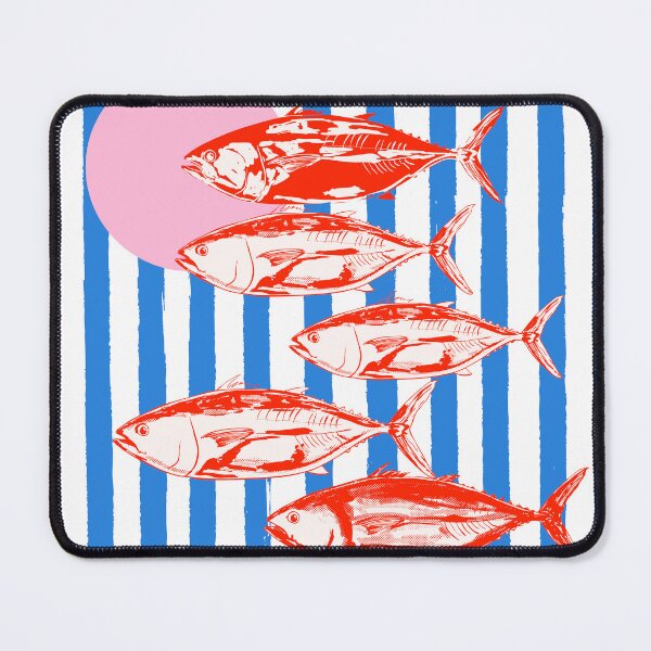 Item preview, Preppy Blue Stripes Tuna Coastal Aesthetic designed and sold by MaiZephyr.
