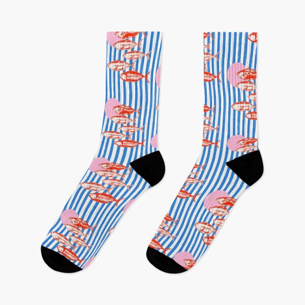 Item preview, Preppy Blue Stripes Tuna Coastal Aesthetic designed and sold by MaiZephyr.