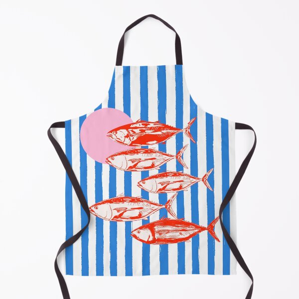 Item preview, Preppy Blue Stripes Tuna Coastal Aesthetic designed and sold by MaiZephyr.