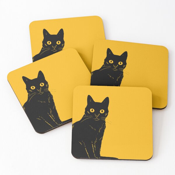 Item preview, yellow black cat designed and sold by TheFrenchguy27.