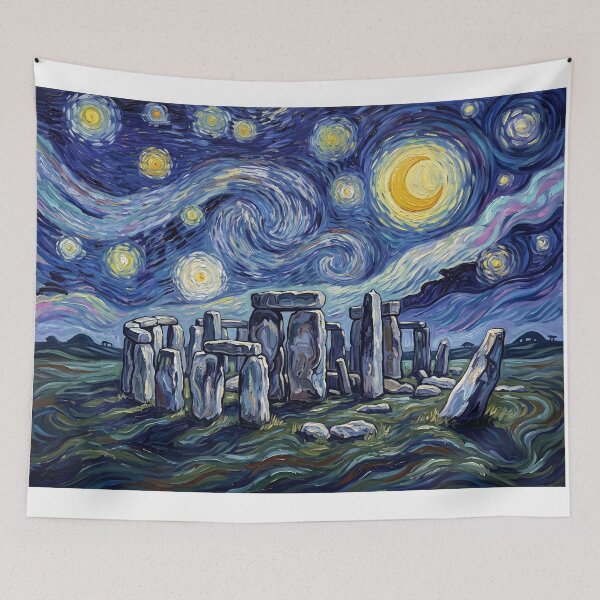 Item preview, Stonehenge Starry Night Historical Landscape designed and sold by Bad-Decisions-Designs.
