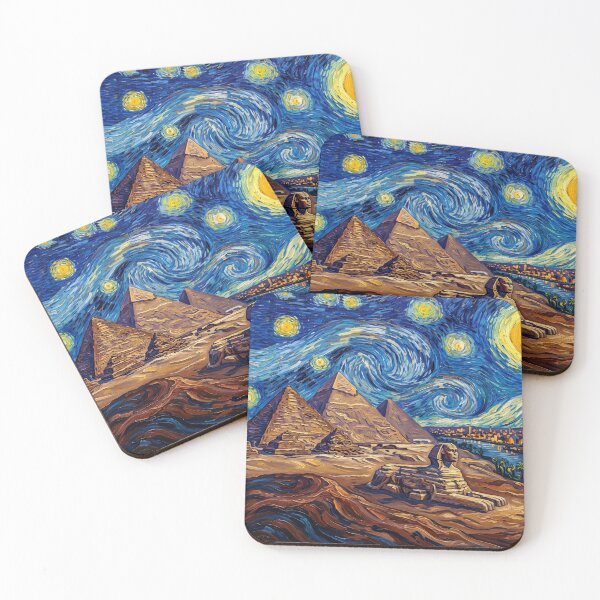 Item preview, Pyramids of Giza Starry Night Historical Landscape designed and sold by Bad-Decisions-Designs.