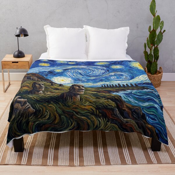 Item preview, Easter Island Moai Starry Night Historical Landscape designed and sold by Bad-Decisions-Designs.