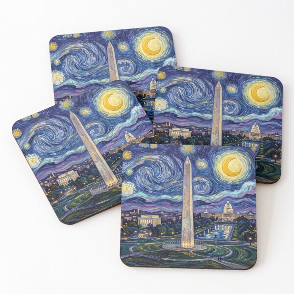 Item preview, Washington Monument Starry Night Historical Landscape designed and sold by Bad-Decisions-Designs.
