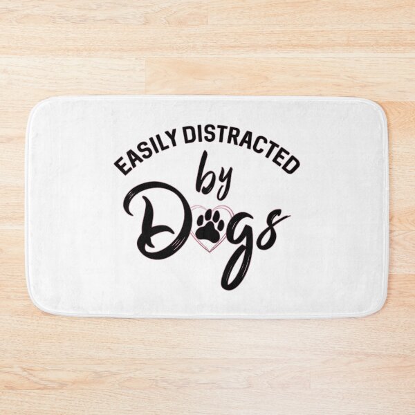 Item preview, Easily Distracted by Dogs - Cute Typography with Paw & Heart designed and sold by Shopeon Designs.