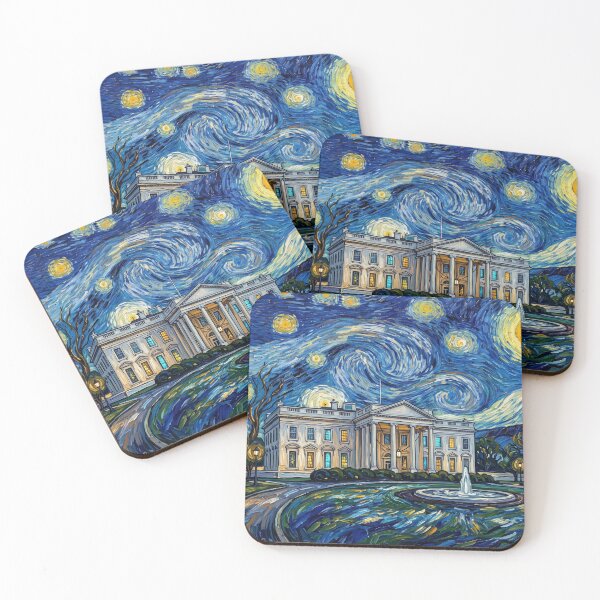 Item preview, The White House Starry Night Historical Landscape designed and sold by Bad-Decisions-Designs.