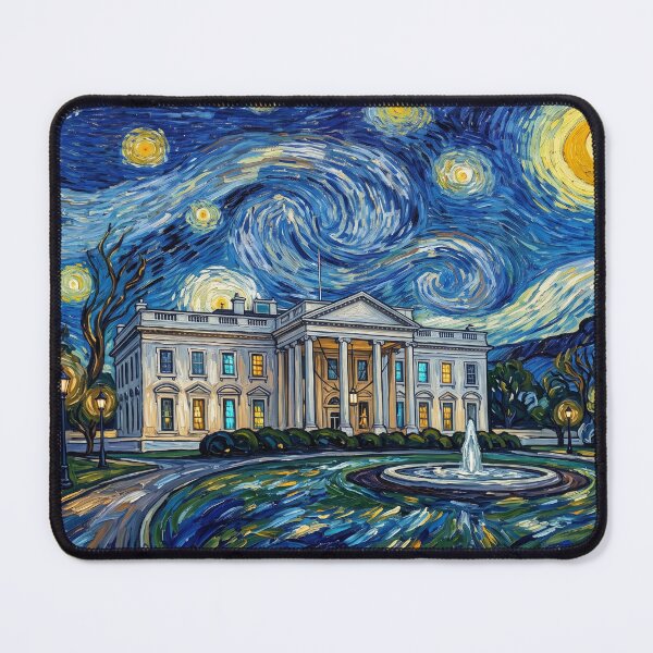 Item preview, The White House Starry Night Historical Landscape designed and sold by Bad-Decisions-Designs.