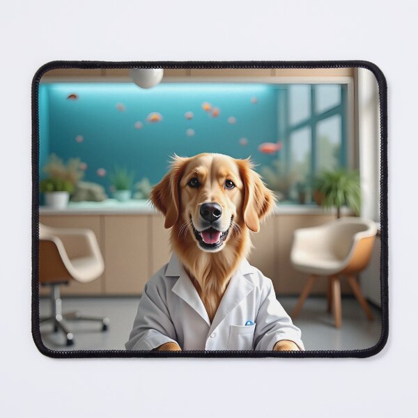 Item preview, golden retriever doctor dog designed and sold by PawsStudioAU.