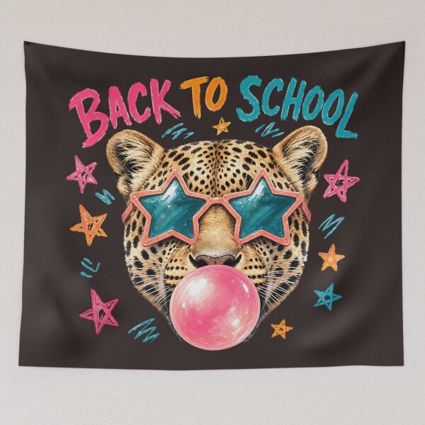 Item preview, Back to School Leopard Bubble Gum Star Glasses designed and sold by MOCH- ART.