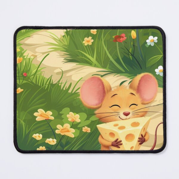 Item preview, Cute Little Mouse with Cheese Slice Watercolor Childen Illustration designed and sold by ARTZDIG.