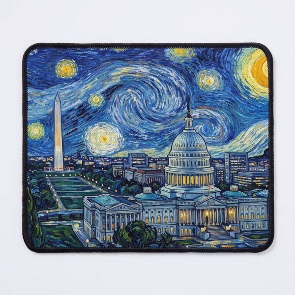 Item preview, US Capitol Building Starry Night Historical Landscape designed and sold by Bad-Decisions-Designs.