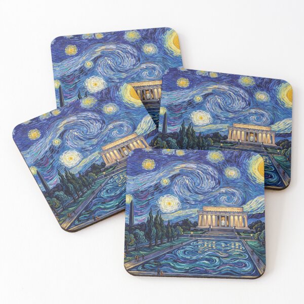 Item preview, Lincoln Memorial Starry Night Historical Landscape designed and sold by Bad-Decisions-Designs.