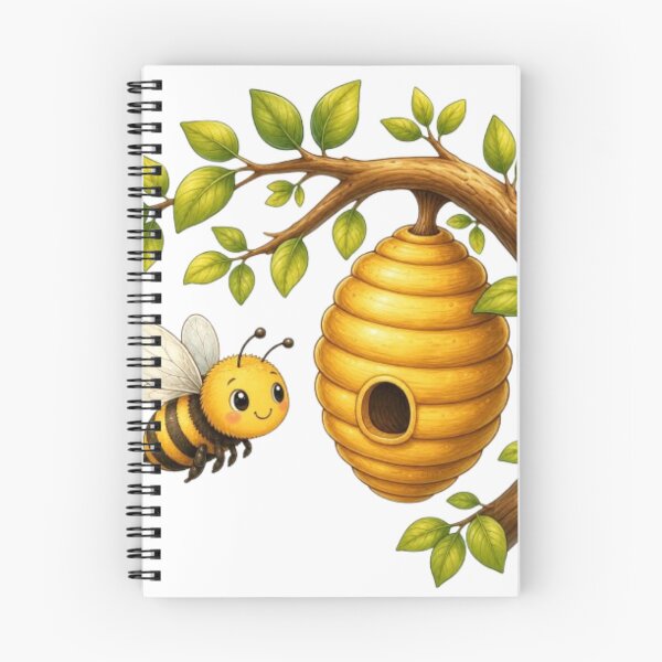 Item preview, Cute Bee and Beehive Branch Cartoon Illustration designed and sold by @VIRAT DESIGNER@.